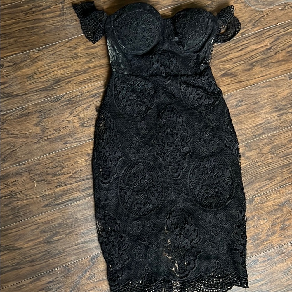 Bebe Black Bodycon Sweetheart Dress